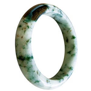 Natural Burmese Jade Bangle – Genuine Green Jade Bracelet, Lucky Prosperit Jewelry, Handmade Jade Gift for Women