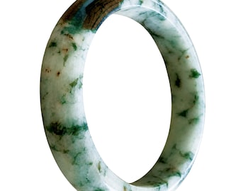 Natürlicher burmesischer Jade Armreif - echtes grünes Jade Armband, Lucky Prosperit Schmuck, handgemachtes Jade Geschenk für Frauen