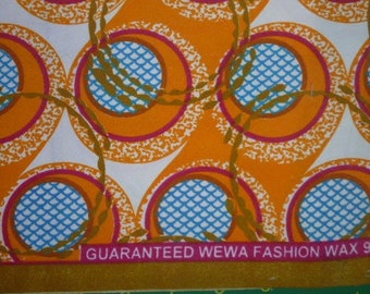 African Batik Wax Resist Fabric Destash ~ 1 1/2 yd in pieces~  FREE SHIPPING