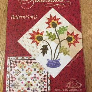 Applique Quilt Block Flower Basket  Paper Pattern