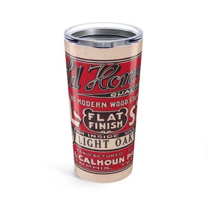 Vintage Can Coffee Tumbler, 20oz Retro Travel Mug, Insulated Drink Cup, Gift for Coffee Lover, Beverage Container, Metal Water Bottle