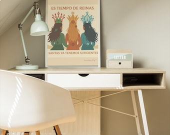 Latina Wall Art Print – Canvas Wall Art– Gift for Latina – Female Empowerment – Tiempo de Reinas