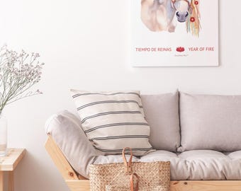 Female Empowerment Print – Chinese Zodiac Wall Art – Year of the Fire Horse – Feminist Poster – Tiempo de Reinas
