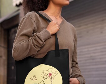 Organic Cotton Tote Bag – Botanical Tote Bag – Reusable Market Bag – Trust Your Path