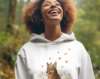Fox Hoodie – Fox Sweatshirt – Cottagecore Hoodie – Nature Lover Gift – Bloom & Recharge