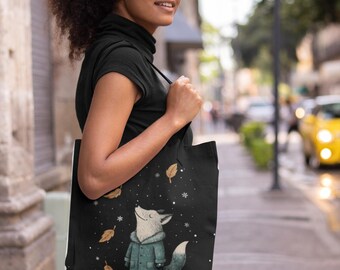 Woodland Fox Tote Bag – Fox Tote Bag – Cottagecore Tote – Bloom & Recharge