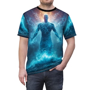 Camiseta Titan Rising / Camiseta con estampado abstracto de ciencia ficción / Regalo de arte fantástico oceánico