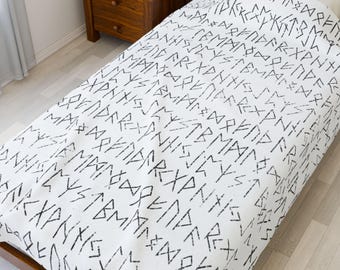 ルーンベルベットプラッシュブランケット：心地よいスピリチュアルな装飾スロー