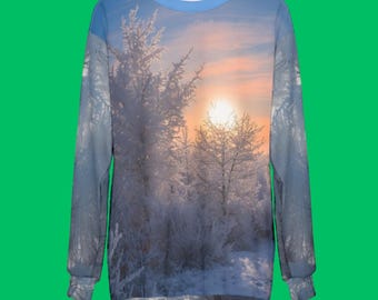 Winter Landscape Sweatshirt, Nature Lover Apparel
