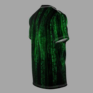 Camiseta Matrix Code Rain / Camiseta gráfica Cyberpunk binaria verde / Regalo de ciencia ficción para hackers imagen 6