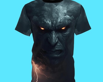 怒った雲の山Tシャツ | ストームアートTシャツ