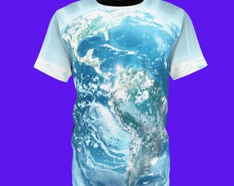 地球儀プリントTシャツ｜地球全面プリントシャツ