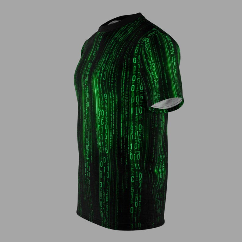 Camiseta Matrix Code Rain / Camiseta gráfica Cyberpunk binaria verde / Regalo de ciencia ficción para hackers imagen 5