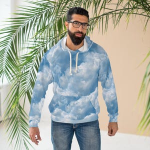 Sudadera con capucha y estampado de nubes / Sudadera gráfica Sky Comfort / Regalo de moda con diseño de nubes de ensueño