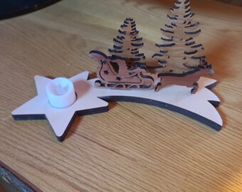 サンタとそりのキャンドルホルダー - Etsy 日本