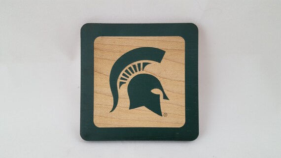 Msu Coasters Spartan Helmet Etsy Msu Coasters Spartan Helmet Etsy
