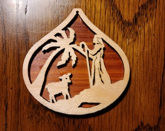 Nativity Ornament - Joseph and Lamb