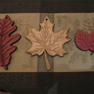 Leaf Ornament Set - Oak Leaf, Maple Leaf and Aspen Leaf