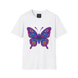 Psychedelic Butterfly Shirt | Trippy Festival Tee | Neon Rave Clothing | EDM Streetwear | Hippie Psychedelic Apparel