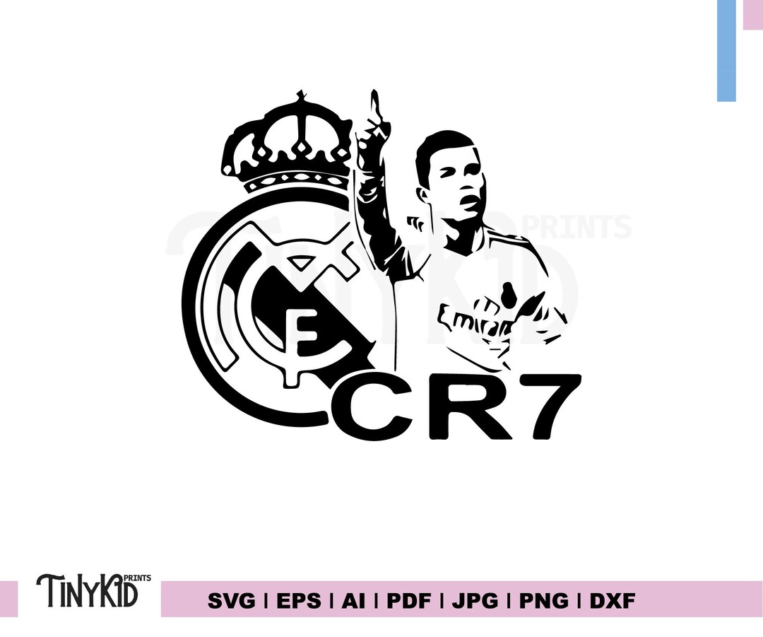 CR7 Football SVG | Cristiano Ronaldo Soccer Clipart | Real Madrid Style ...