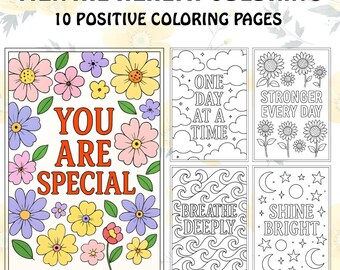 Páginas para colorear sobre salud mental: frases y afirmaciones motivacionales (descarga en PDF)