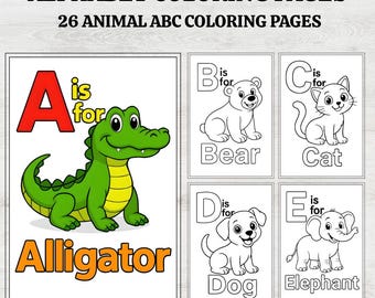 Dibujos para colorear de animales: Aprende y colorea (Descarga digital)