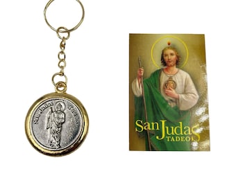 Porte-clés San Judas Tadeo Pour Homme, Métal Couleur Gun, Super Solide Et Stylé