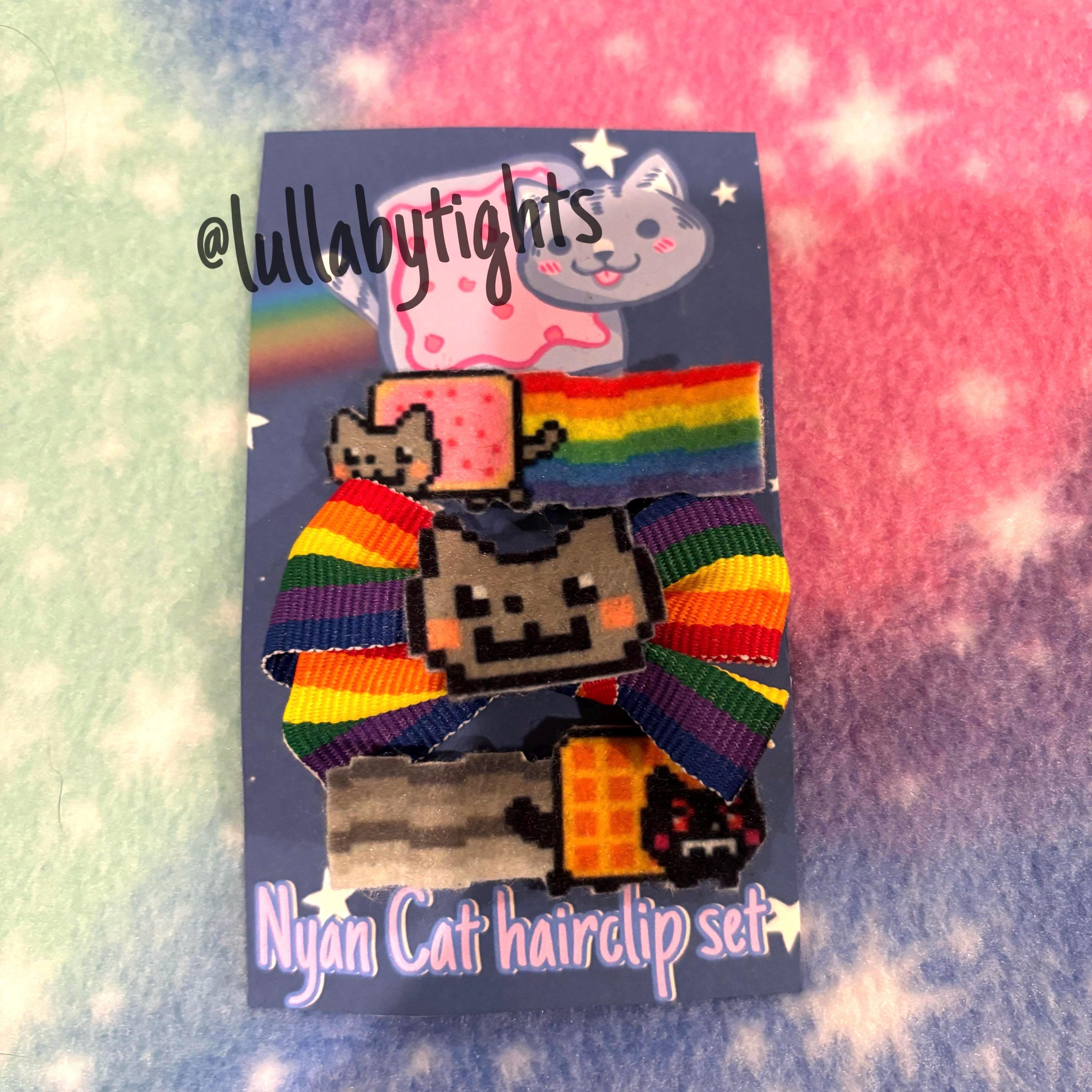 Nyan Cat & Tac Nyan 3 Handmade Hairclips Set - Etsy
