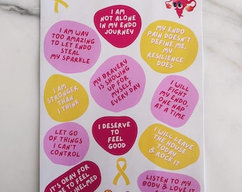 My Endo Support Sticker sheet
