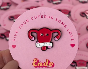 Cuterus Enamel Pin: Endometriosis Awareness - Black Nickel