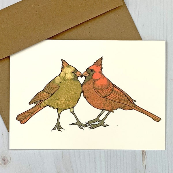 Cardinal Heart - 5x7 Notecard