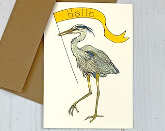 Heron Hello Notecard
