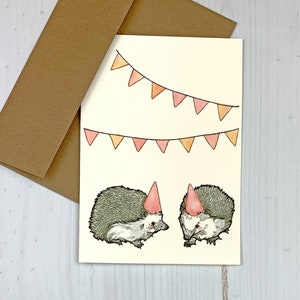 Hedgehog Party Notecard 画像 1