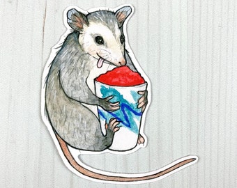 Opossum Water Ice Vinyl Sticker