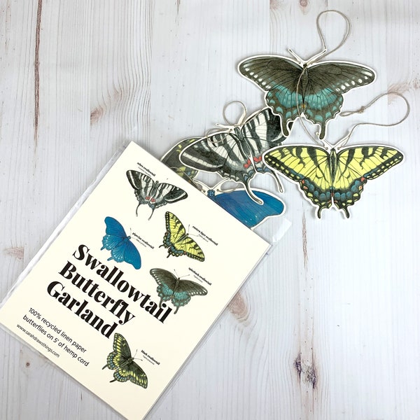 Swallowtail Butterfly Illustrated Garland