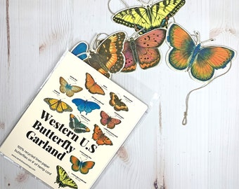 Western U.S. Native Butterfly Illustrated Garland