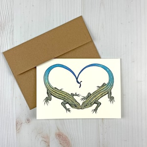 Skink Heart Notecard - common five-lined skink 5x7 greeting card