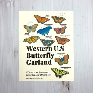 Western U.S. Native Butterfly Illustrated Garland image 9