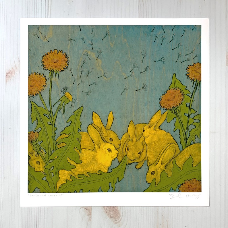 Dandelion and Rabbits Archival Print image 2