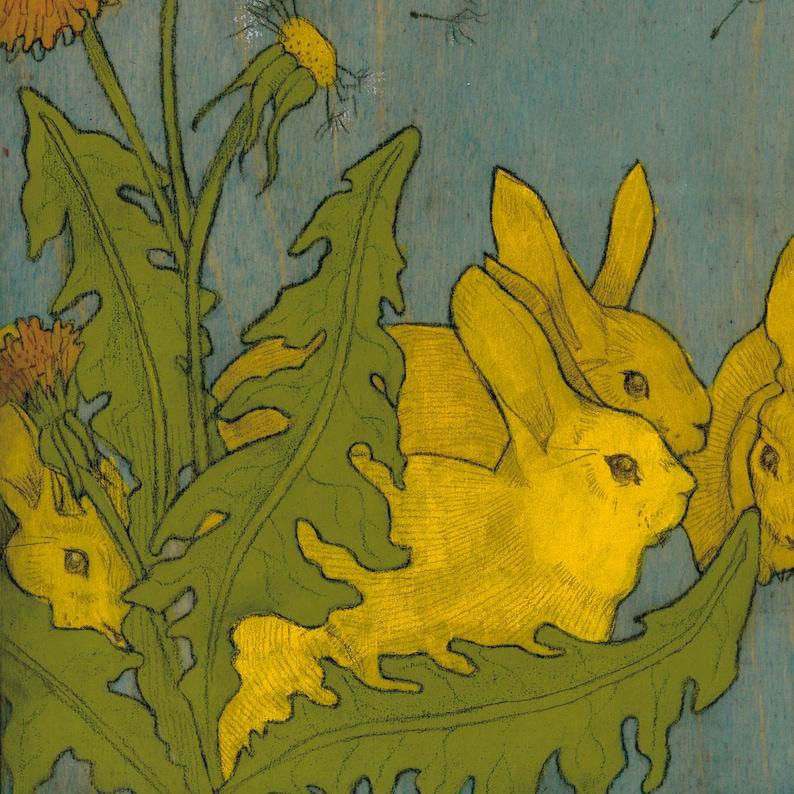 Dandelion and Rabbits Archival Print image 4