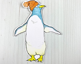 Blue Penguin Vinyl Sticker