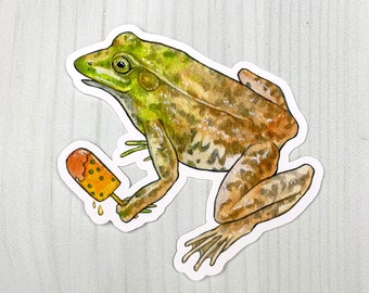 Frog Popsicle Matte Vinyl Sticker