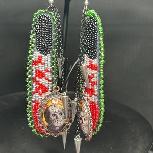 Beaded Machete Jason Voorhees Earrings | Friday The 13th