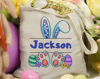Easter Bags For Kids, Easter gift for grandchildren, Kids Easter bunny tote bag, Personalized Easter gift, Easter bag for girls and boys