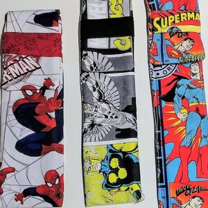 Cutlery or Eating Utensil Travel Pouch Silverware holder No more single use plastic Washable 100% cotton Colorful superhero themes for kids image 10