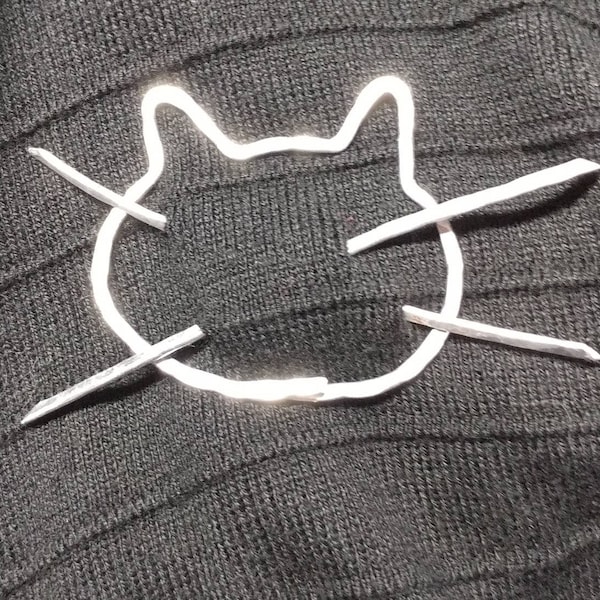 Cat Shawl Pin, Sweater Pin, Gift for the Cat Lady