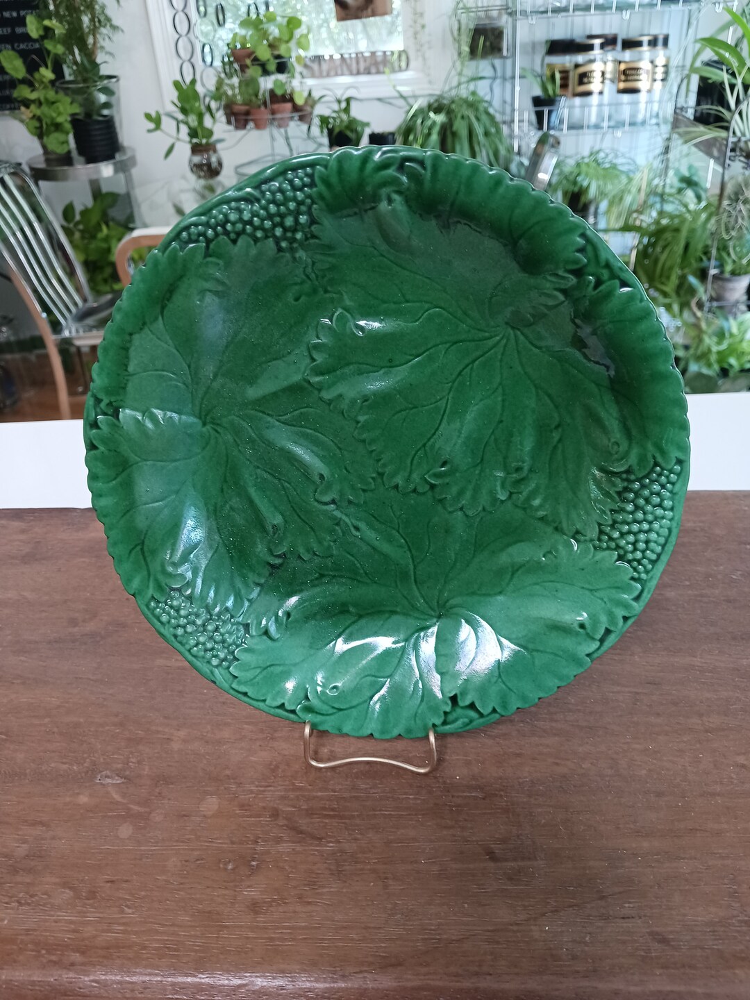 antique-majolica-plate-green-majolica-plate-majolica-etsy