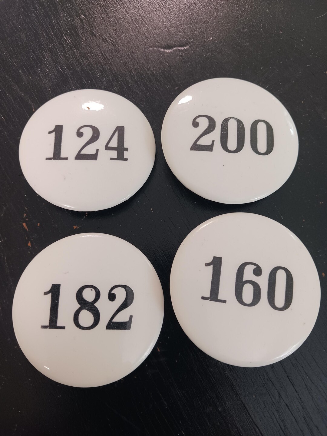 Vintage Number Pins: Set of 4 Plastic Number Badges - Etsy
