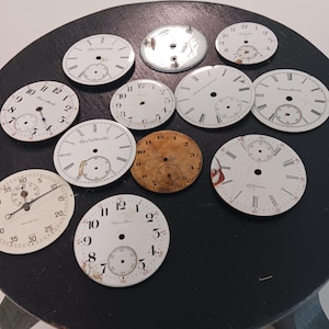 Lot of 12 Vintage Watch Faces, Vintage Watch Parts, Vintage Jewelry Making, Vintage Assemblage, Vintage Steampunk, Vintage Collage