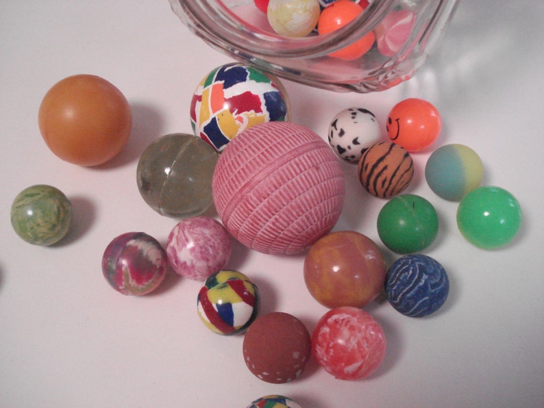 Vintage Rubber Balls in Vintage Jar Etsy